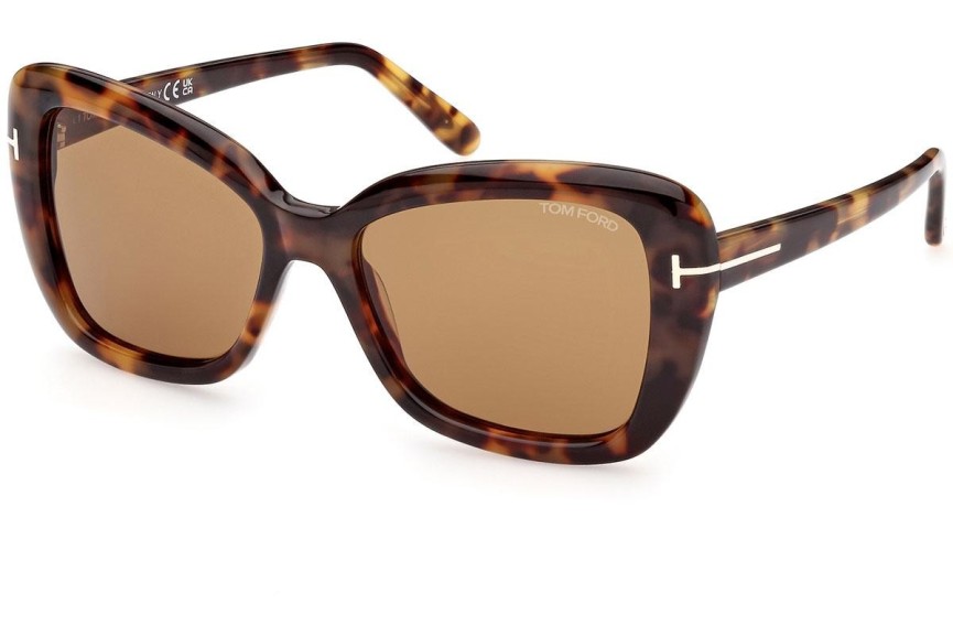 Napszemüvegek Tom Ford FT1008 55J Cat Eye Havana