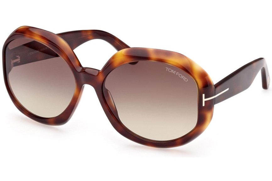 Napszemüvegek Tom Ford FT1011 52B Kerek Havana