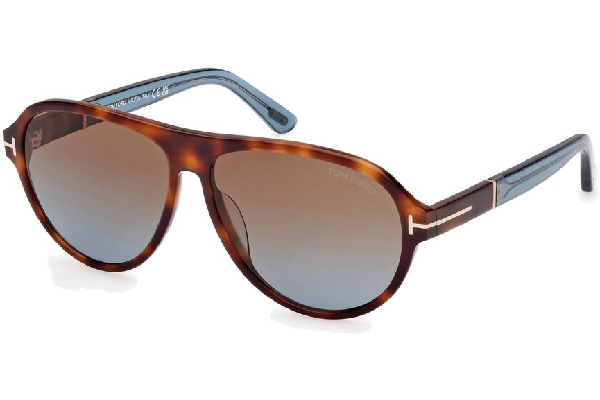 Napszemüvegek Tom Ford Quincy FT1080 53F Pilota Havana