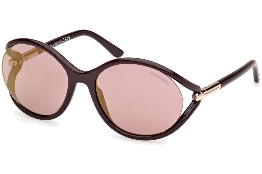 Napszemüvegek Tom Ford Melody FT1090 48Z Kerek Barna