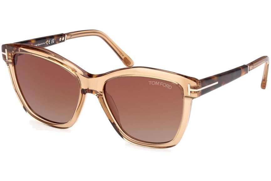 Napszemüvegek Tom Ford Lucia FT1087 45F Szogletes Barna