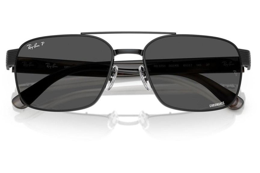 Napszemüvegek Ray-Ban RB3751CH 002/K8 Polarized Szogletes Fekete