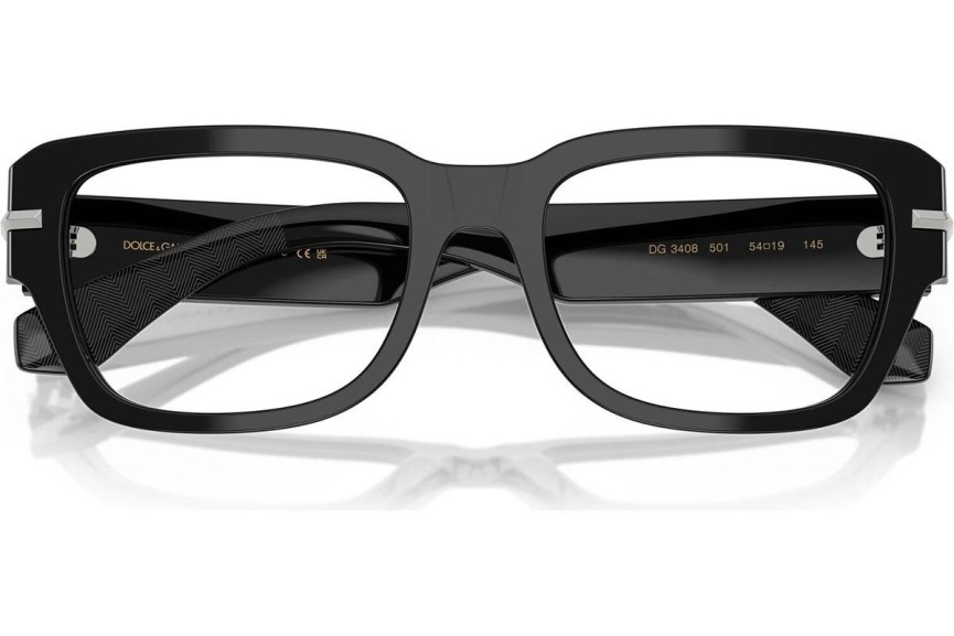 szemüvegeinket Dolce & Gabbana DG3408 501 Szogletes Fekete