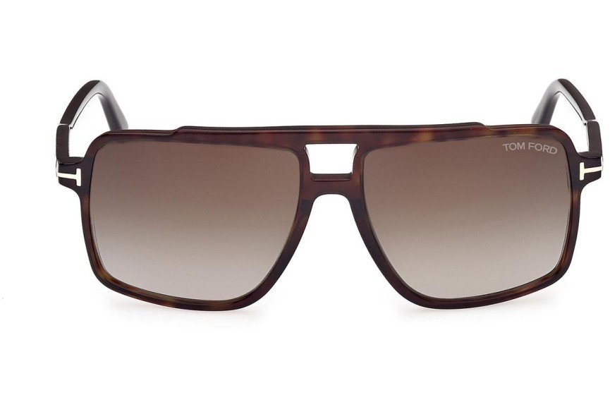 Napszemüvegek Tom Ford Kemp FT1177 52B Szogletes Havana