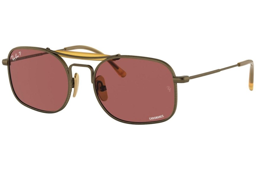 Napszemüvegek Ray-Ban Chromance Collection RB8062 9207AL Polarized Szogletes Barna