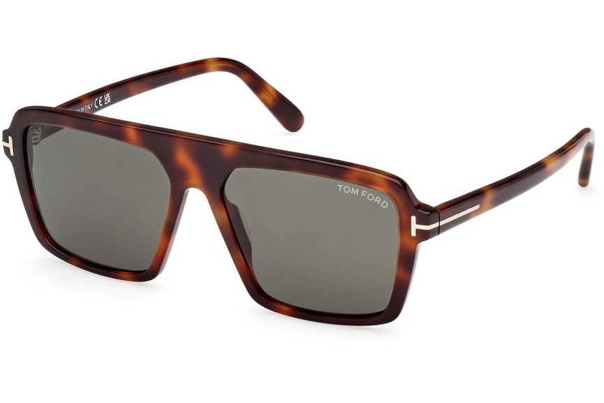 Napszemüvegek Tom Ford Vincent FT1176 53N Szogletes Havana