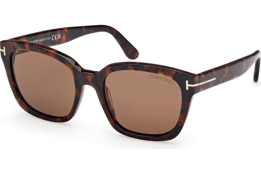 Napszemüvegek Tom Ford Haylay FT1216 52H Polarized Szogletes Havana