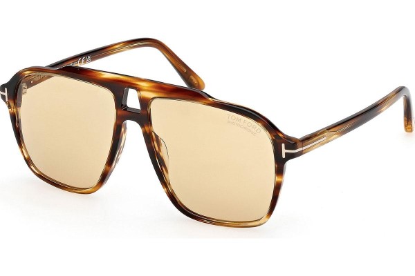 Napszemüvegek Tom Ford Autari FT1209 56E Szogletes Havana