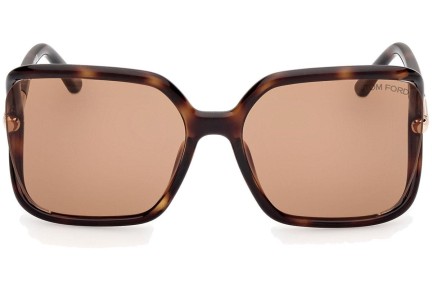 Napszemüvegek Tom Ford Solange-02 FT1089 52E Szogletes Havana