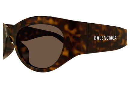 Napszemüvegek Balenciaga BB0330SK 002 Kerek Havana