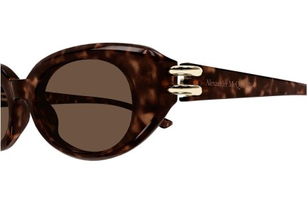 Napszemüvegek Alexander McQueen AM0469S 002 Ovális Havana