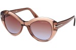 Napszemüvegek Tom Ford Guinevere FT1084 48F Cat Eye Barna